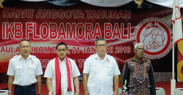 Alm I.T Omalor hadir dalam RAT IKB Flobamora Bali tanggal 21 Januari 2018 di Denpasar.