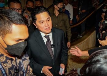 Erick Thohir tak tahu Yunus Nusi mundur usai terpilih menjadi Waketum PSSI. (Andhika Prasetia)