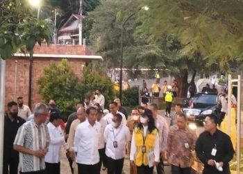 Presiden Joko Widodo meninjau Puncak Waringin di Kota Labuan Bajo, Kabupaten Manggarai Barat, Nusa Tenggara Timur (NTT), Senin (23/3/2023). (Ambrosius Ardin/detikBali)